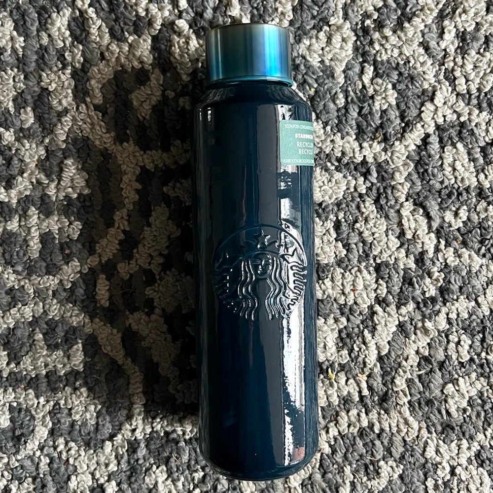 Starbucks Blue Glass Water Bottle